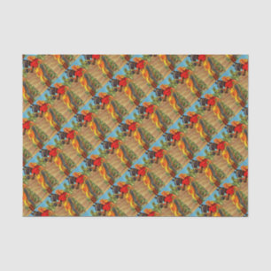 Button- und Pferdedruck der 40er Jahre Seidenpapier