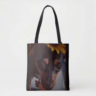 Button und Sonnenblumen Tasche