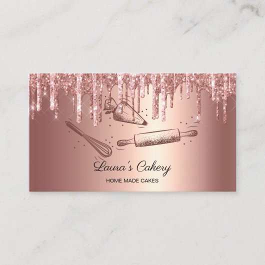 Button- und Whiskkuchenbacken Bohren Gold Visitenkarte (Vorderseite)