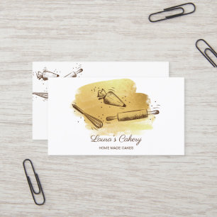 Button- und Whiskkuchenbacken Bohren Gold Visitenkarte