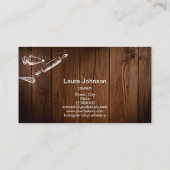 Button- und Whiskkuchengebäck Rustikales Holz Visitenkarte (Rückseite)