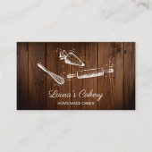 Button- und Whiskkuchengebäck Rustikales Holz Visitenkarte (Vorderseite)