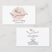 Button und Whisky Kuchen Bäckerei rot Rosa Busi Visitenkarte (Vorne/Hinten)