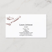 Button- und Whisky-Kuchen-Backholograph Visitenkarte (Rückseite)