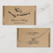 Button- und Whisky-Kuchen-Backpapier Visitenkarte (Vorne/Hinten)