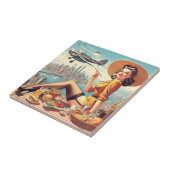 Button-up-Abbildung für Retro-Flugzeuge Fliese (Seite)