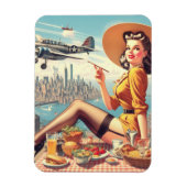 Button-up-Abbildung für Retro-Flugzeuge Magnet (Vertikal)