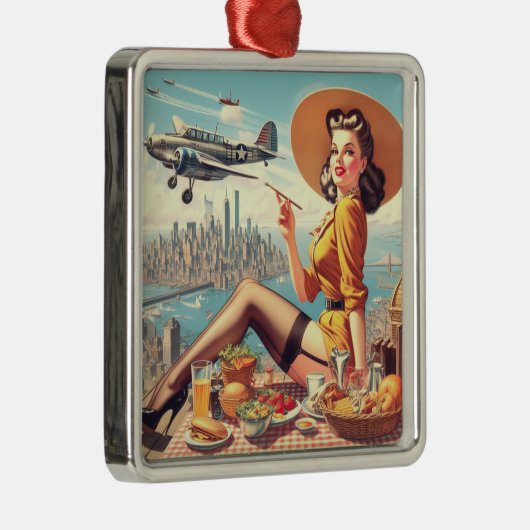 Button-up-Abbildung für Retro-Flugzeuge Ornament Aus Metall (Rechts)