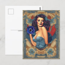 Button Up Art, Postkarte für Postübermittlung