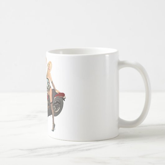 Button-up Bikermädchen Kaffeetasse (Rechts)