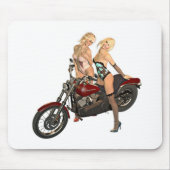 Button-up Bikermädchen Mousepad (Vorne)