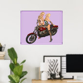 Button-up Bikermädchen Poster (Heimbüro)