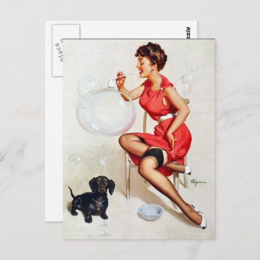 Button-Up-Blasen Postkarte (Vorne/Hinten)