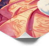 Button-Up Blumen Niedlich Osterhase Poster (Ecke)