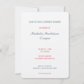 Button-up-Dessous-Brautparty Einladung (Rückseite)