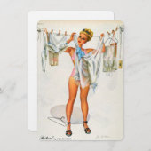 Button-up-Dessous-Brautparty Einladung (Vorne/Hinten)