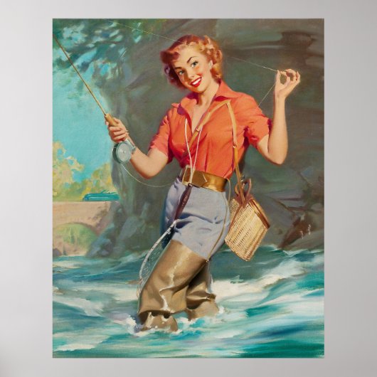 Button-Up Fly Fishing Art Poster (Vorne)