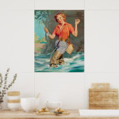 Button-Up Fly Fishing Art Poster (Küche)