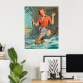 Button-Up Fly Fishing Art Poster (Heimbüro)