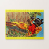 Button-Up-Gal und Pferd der 40er Jahre Puzzle (Horizontal)