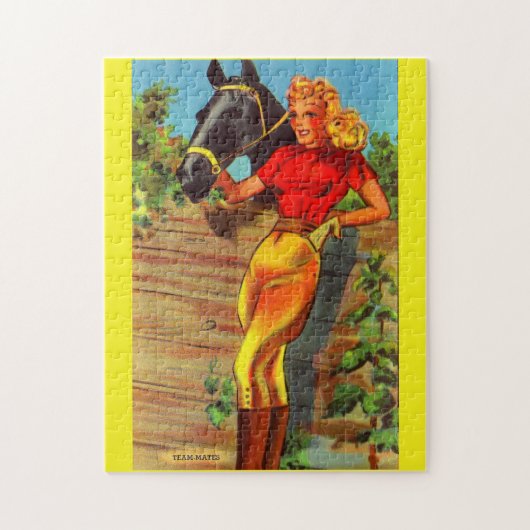 Button-Up-Gal und Pferd der 40er Jahre Puzzle (Vertikal)