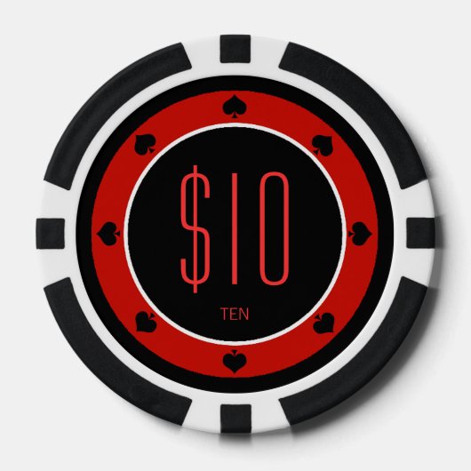 Button-Up Girl $10 Poker Chip (Pik) (Vorderseite)