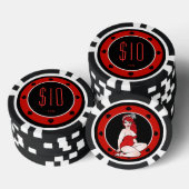 Button-Up Girl $10 Poker Chip (Pik) (Stapel)