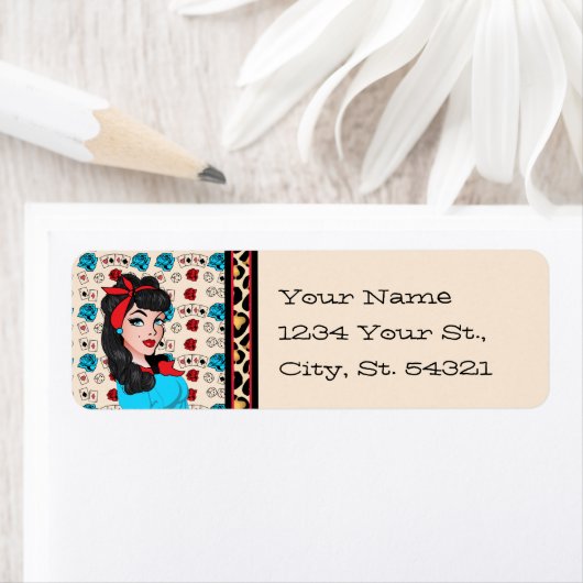 Button-up Girl Address Labels (Insitu)