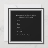 Button-up Girl and Black Birthday Party Einladung (Rückseite)