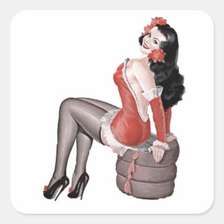 Button Up Girl auf dem Tires Square Sticker