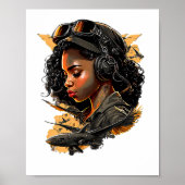 Button-Up-Girl-Black-Bomber-Pilot Poster (Vorne)