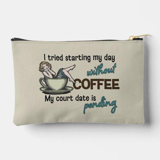 Button-up Girl Coffee Addict Accessoire Pouch Zubehörtasche (Rückseite)