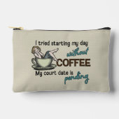 Button-up Girl Coffee Addict Accessoire Pouch Zubehörtasche (Vorderseite)