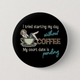 Button-up Girl Coffee Addict Button