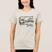 Button-up Girl Coffee Addict Tri-Blend Shirt (Vorderseite)