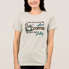 Button-up Girl Coffee Addict Tri-Blend Shirt