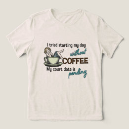 Button-up Girl Coffee Addict Tri-Blend Shirt