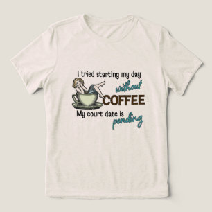 Button-up Girl Coffee Addict Tri-Blend Shirt