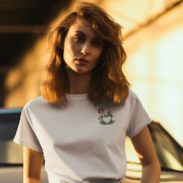 Button-up Girl Coffee Addict Tri-Blend Shirt