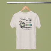 Button-up Girl Coffee Addict Tri-Blend Shirt
