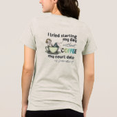 Button-up Girl Coffee Addict Tri-Blend Shirt (Rückseite)