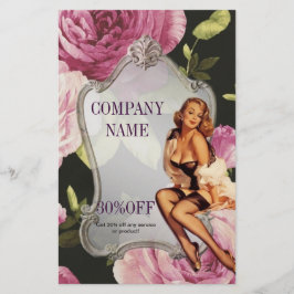 Button Up Girl Cosmetologist Haarkopfartist Flyer