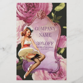 Button Up Girl Cosmetologist Haarkopfartist Flyer