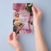 Button Up Girl Cosmetologist Haarkopfartist Flyer (Handgriff)