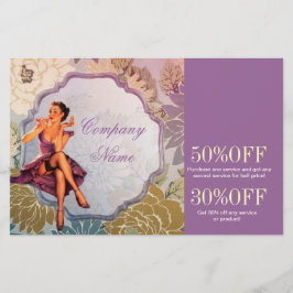 Button Up Girl Cosmetologist Haarkopfartist Flyer