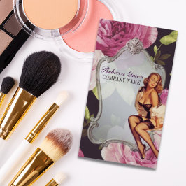 Button Up Girl Cosmetologist Haarkopfartist Visitenkarte