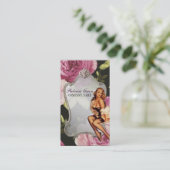 Button Up Girl Cosmetologist Haarkopfartist Visitenkarte (Stehend Vorderseite)