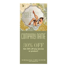 Button Up Girl Cosmetologist Haarkopfartist Werbekarte