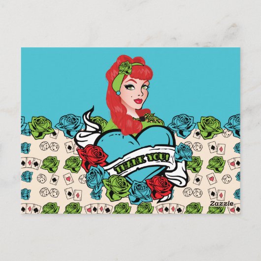 Button-up Girl, danke Karten (Rückseite)