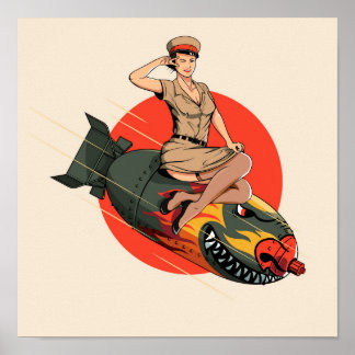 Button-up-Girl des Zweiten Weltkriegs Poster